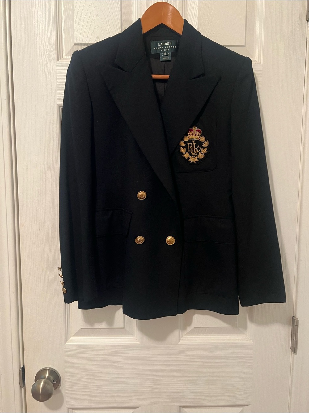 Lauren Ralph Lauren Women’s  Double-Breasted Crest Blazer Vintage 2P